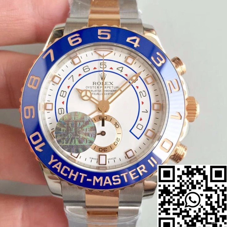 Yacht II 1268 Rolex Master Rose Dial Trendsetting Gold Factory White JF 116681 0723